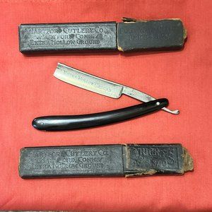 Vintage/Antique Hartford Cutlery Co. Straight Razor With Two Original Cases.